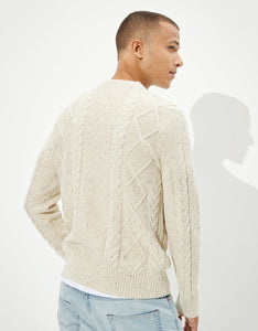 CZ SUPER SOFT CABLE KNIT CREW NECK SWEATER