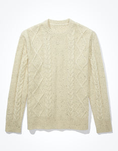 CZ SUPER SOFT CABLE KNIT CREW NECK SWEATER