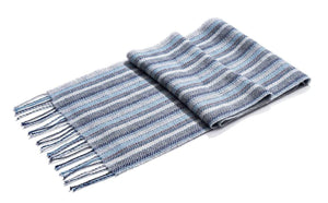 HAND WOVEN SCARF - BLUE