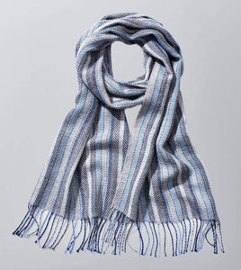 HAND WOVEN SCARF - BLUE